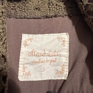 Altar'd State Olive Green Crochet Vest Womens Size Small Utility Style